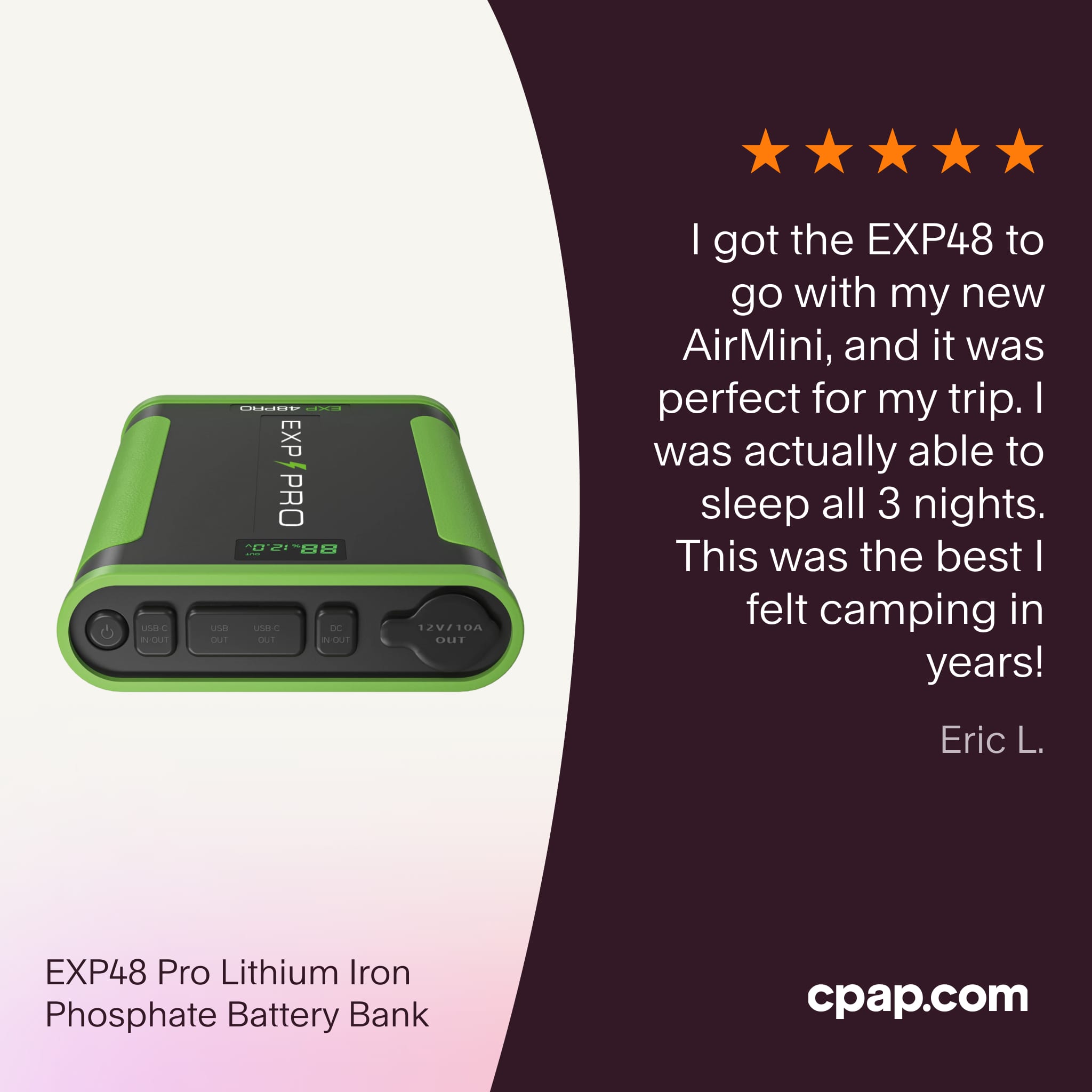 EXP PRO 48PRO Backup Battery for CPAP Camping,Travel with 2024 Free Atavyst Flex...