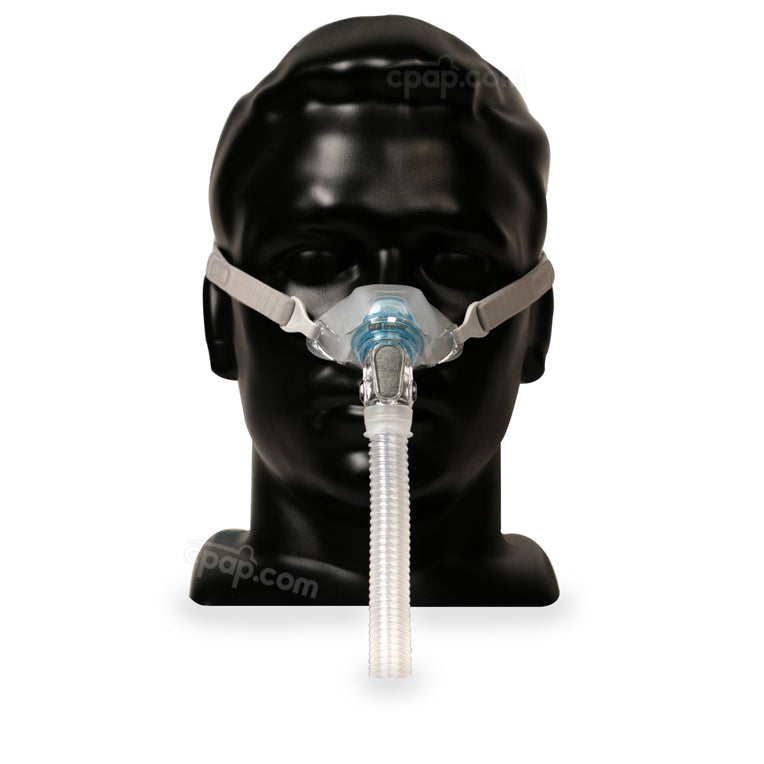 Brevida™ Nasal Pillow CPAP Mask with Headgear - Front (Mannequin Not Included)