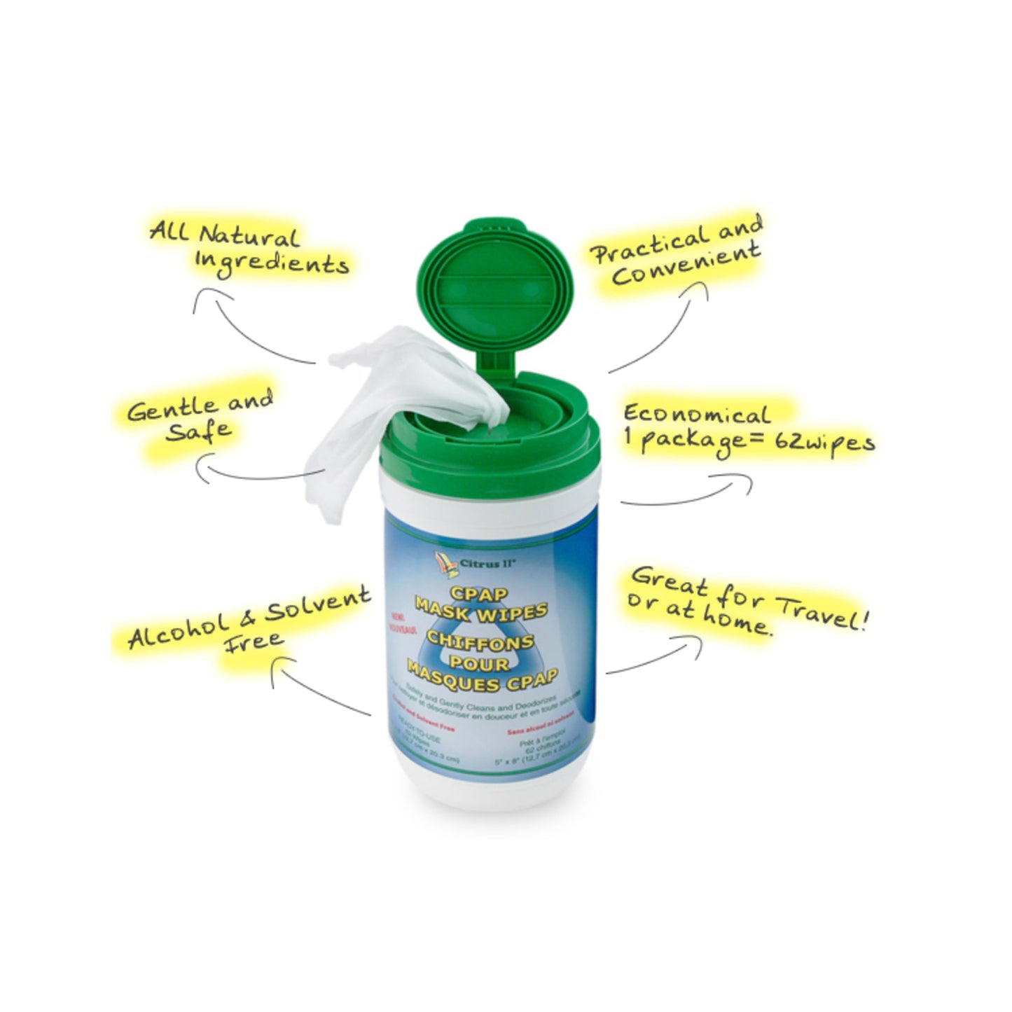 Product image for Citrus II CPAP Mask Wipes - Thumbnail Image #4