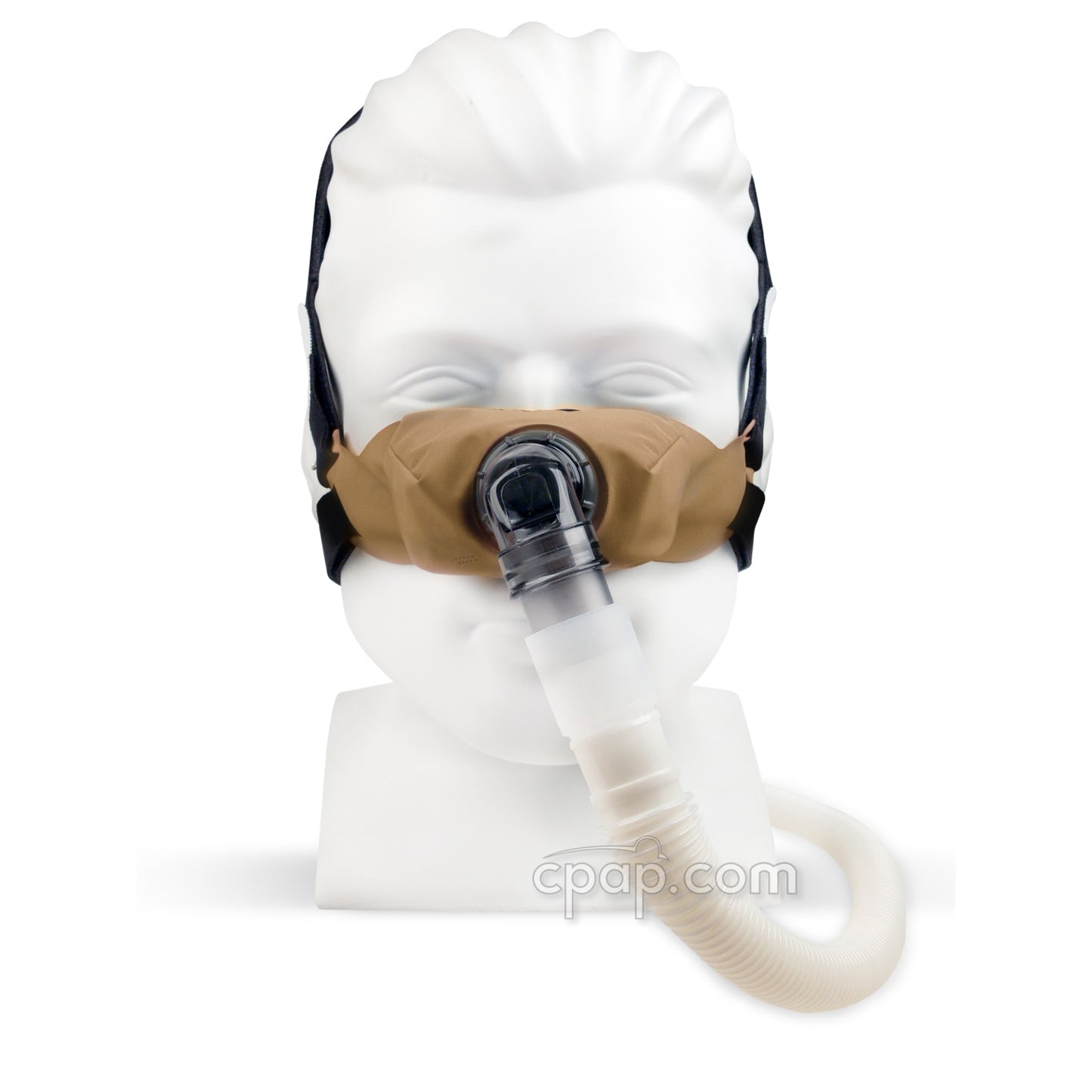 SleepWeaver Elan Soft Cloth Nasal Mask with Feather Weight Tube Front (Shown on mannequin - not included)