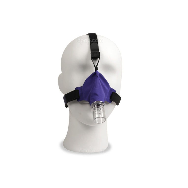 Front View of the SleepWeaver Advance Pediatric Nasal CPAP Mask with Headgear (Mannequin Not Included)