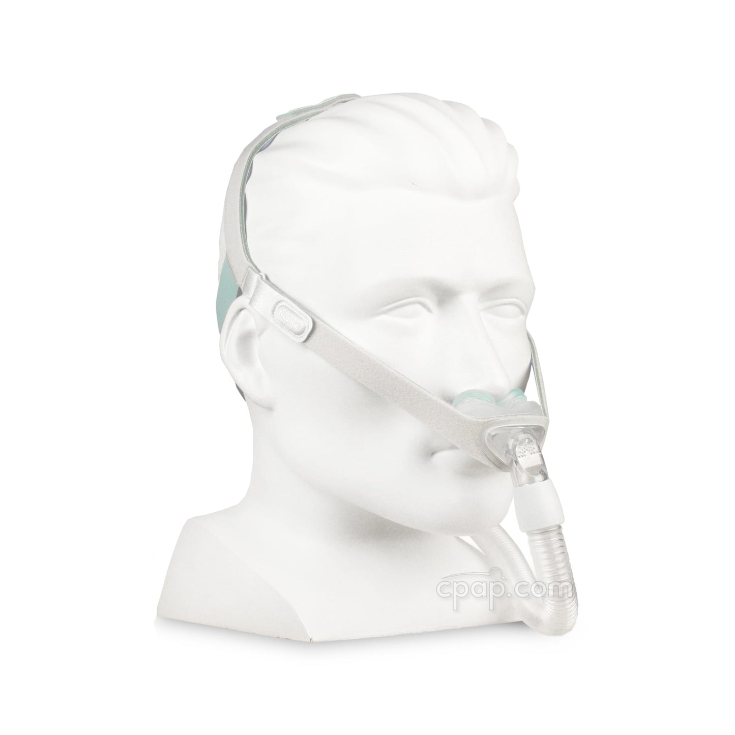 Nuance Nasal Pillow Mask - Angle Front - Shown On Mannequin (Not Included)