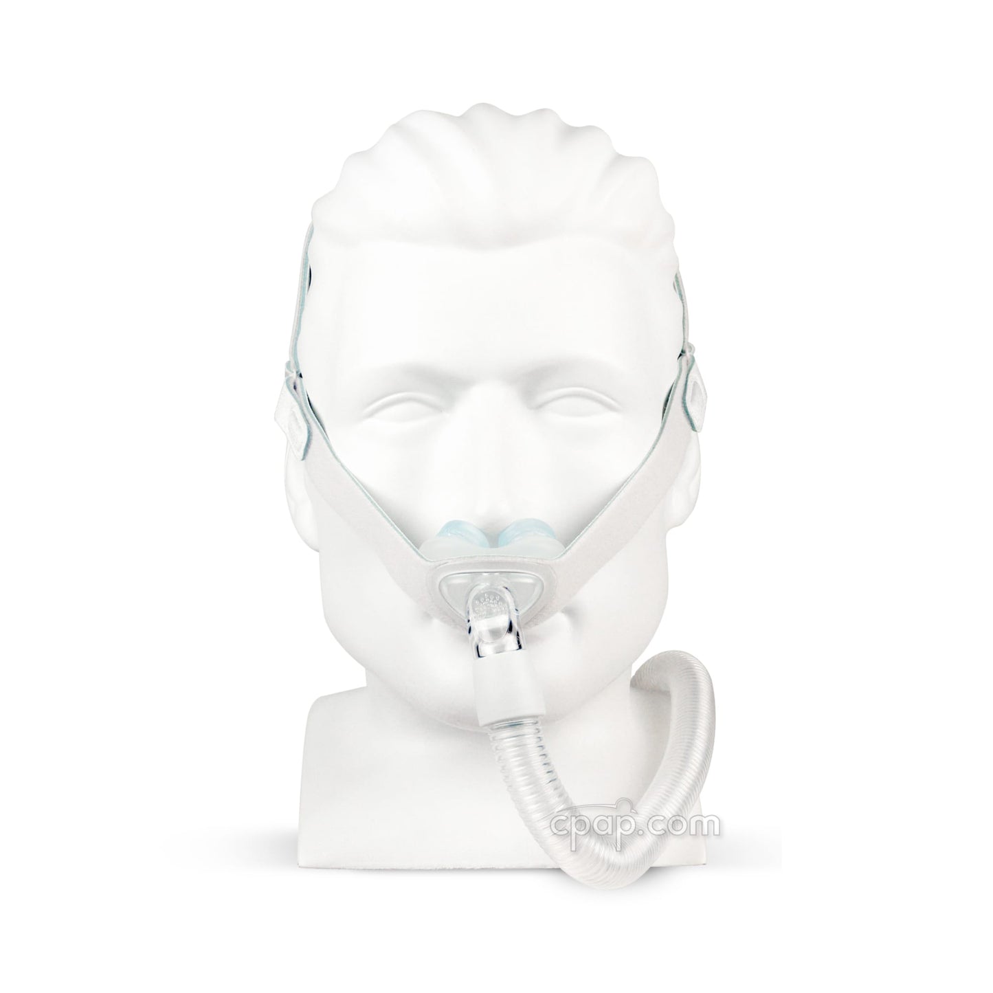 Nunance Gel Nasal Pillow CPAP Mask with Headgear - Front - Shown on Mannequin (Not Included)