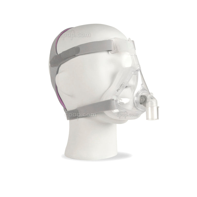 Quattro Air For Her Full Face Mask with Headgear - Angle Front - Shown on Mannequin (Not Included)