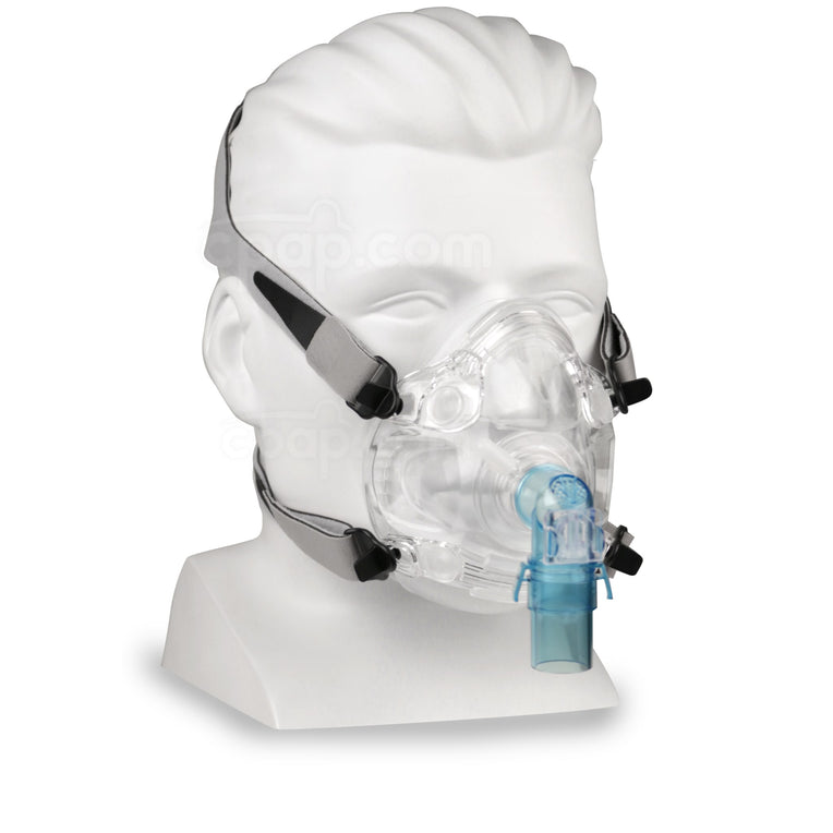 Quest Full Face CPAP Mask with Headgear - Angled Front (Mannequin not Included)