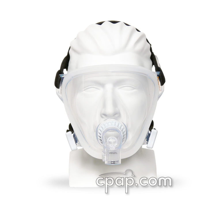 Previous Style - Front View of the FitLife Total Face Mask - Black Headgear (Mannequin Not Included)