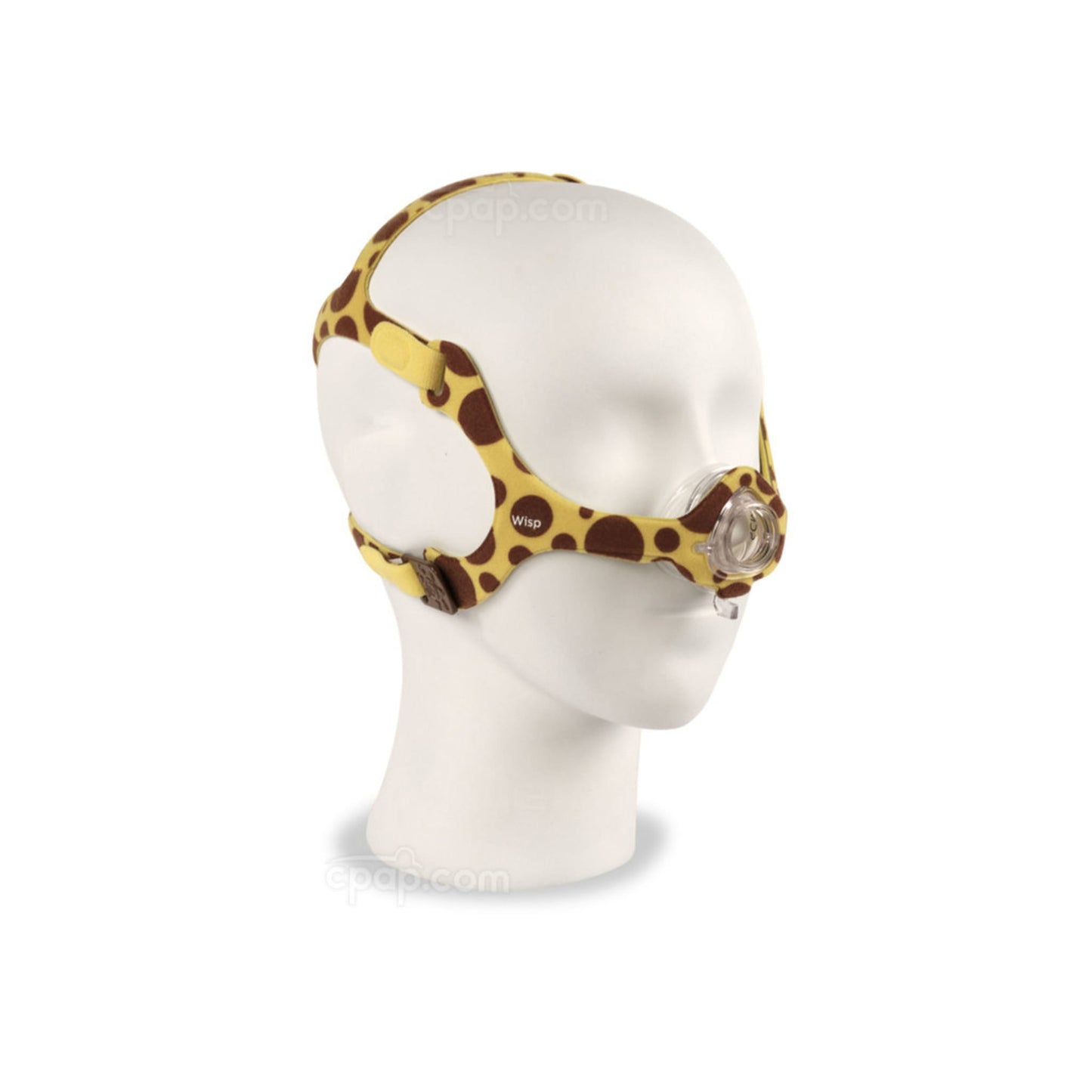 Profile View of the Headgear and Frame for the Wisp Pediatric Nasal CPAP Mask (Mannequin Not Included)