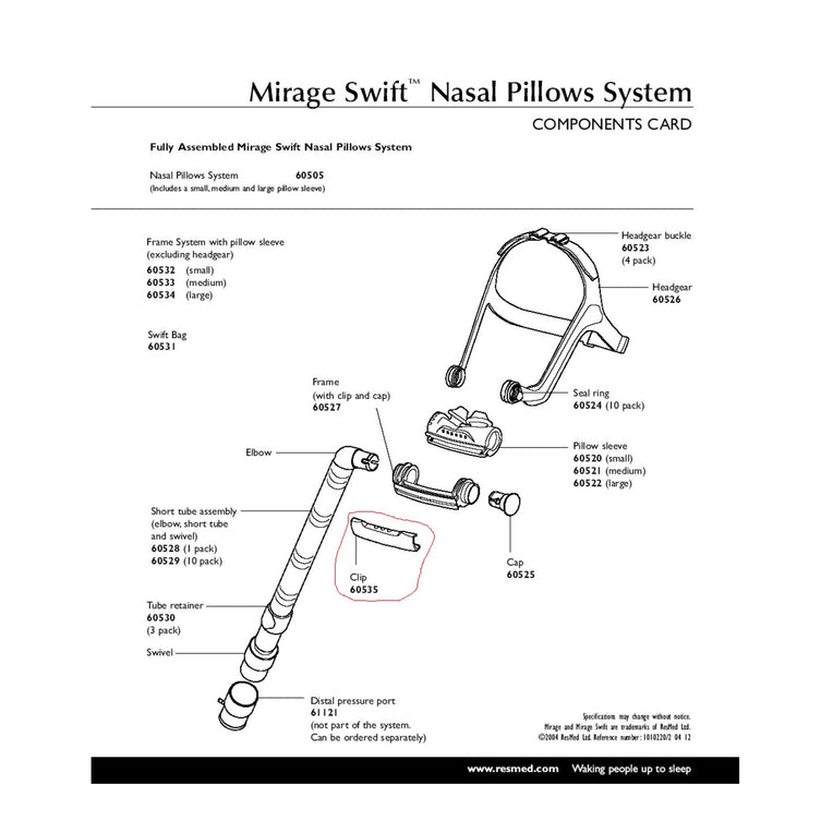 Product image for Mirage Swift™ Replacement Clip