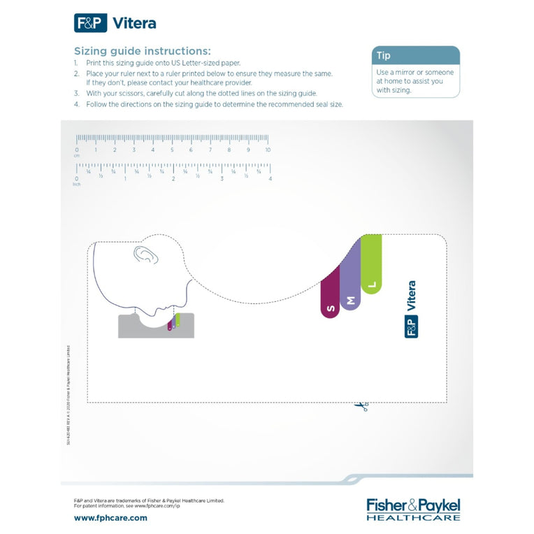 Product image for Fisher & Paykel Vitera Full Face Mask with Headgear - Fit Pack (All Sizes Included) - Thumbnail Image #9