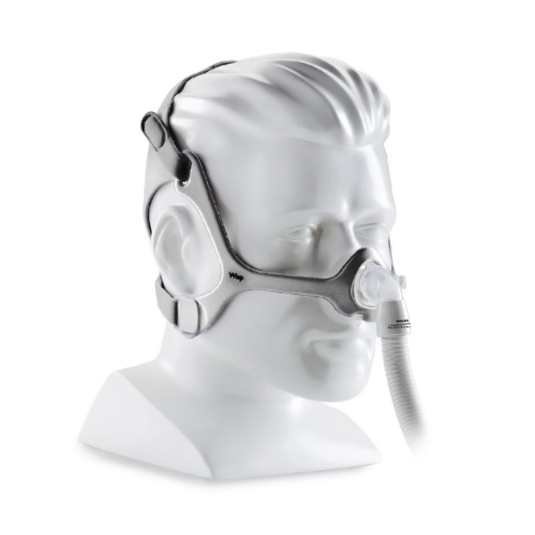 Wisp Nasal CPAP Mask with Headgear-Angle-Front-Mannequin